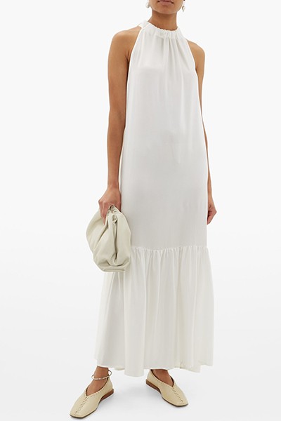 The Ibiza Silk-Charmeuse Maxi Dress from Asceno