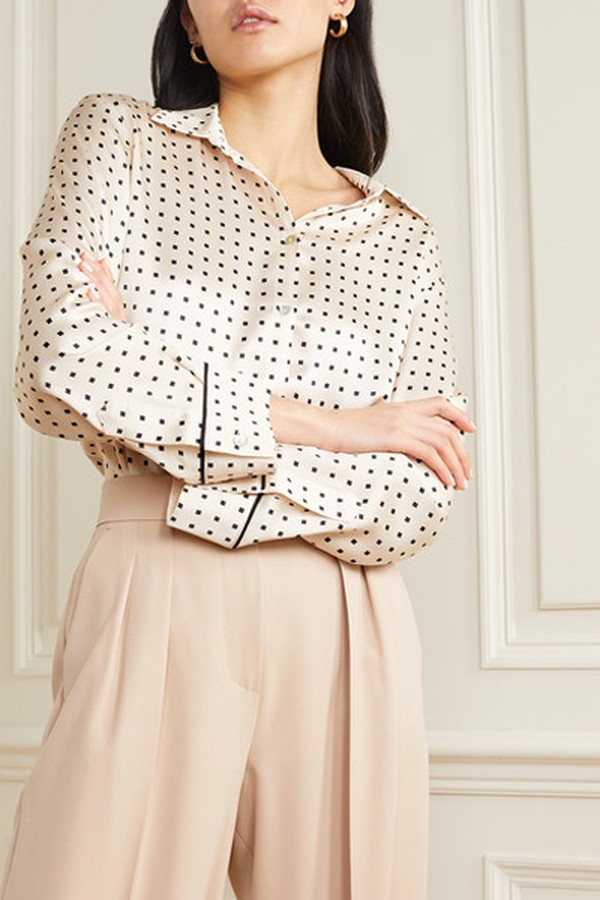 + NET SUSTAIN London Printed Washed-Silk Shirt from Asceno
