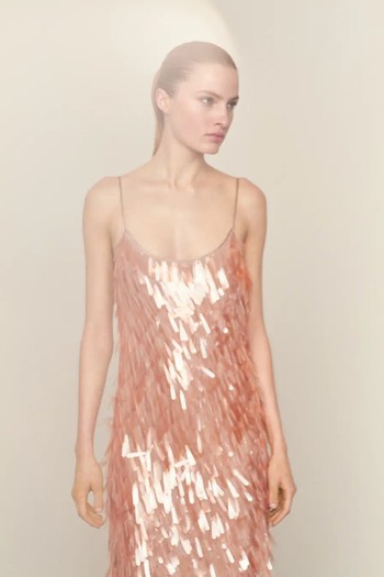 Low-Cut Teardrop Sequinned Dress from Mango