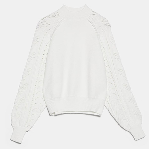 Sweater With Open Knit Sleeves from Zara