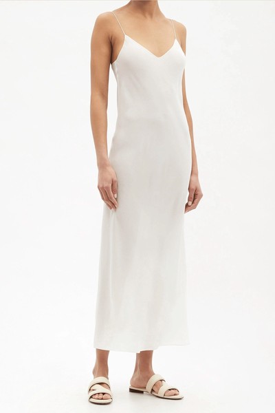 Thin-Strap Silk Crepe-De-Chine Slip Dress  from Raey