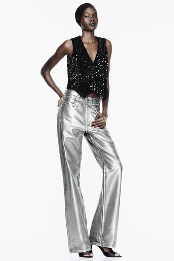 Z1975 Straight Mid-Rise Foil Jeans