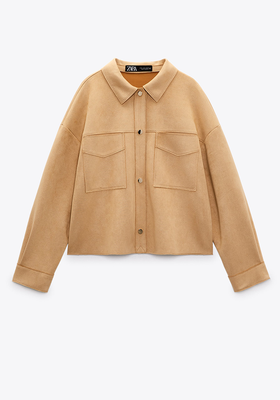 Faux Suede Cropped Jacket from Zara