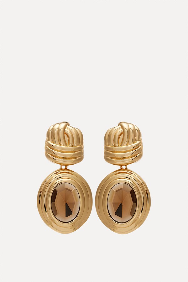 Crystal-Embellished Drop Earrings from Self-Portrait