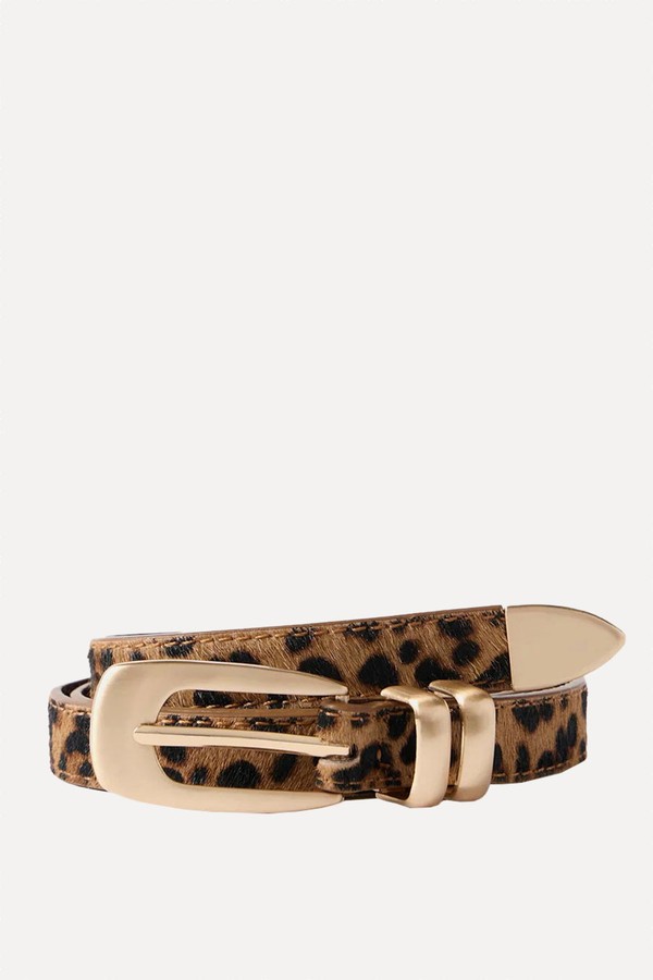 Leopard Print Textured Leather Belt from Mint Velvet