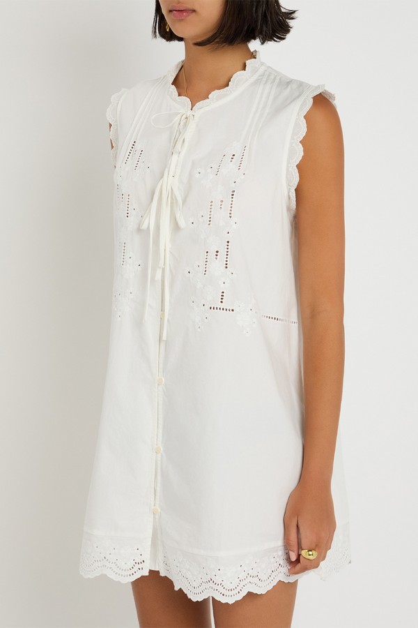 Blondey Embroidered Cotton Mini Dress from DAMSON MADDER