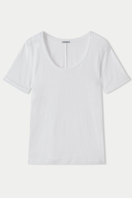 Linen Scoop Rolled Sleeve Tee from Jigsaw