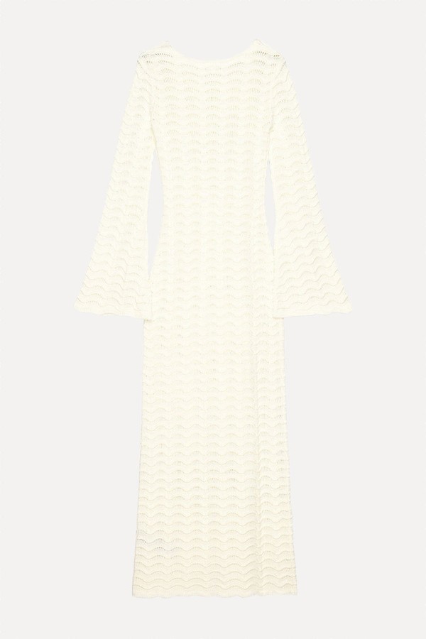 Pearl Buttoned Knitted Maxi Dress