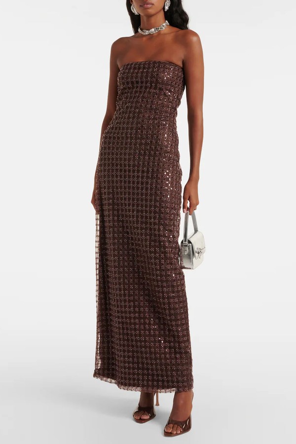 Beaded Strapless Maxi Dress from Rotate