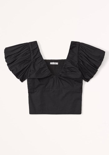 Drama Puff Sleeve Poplin Top