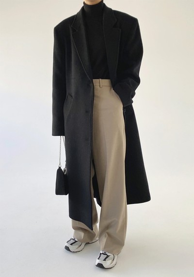 Boyfriend Cashmere Blend Wool Coat from Marcéla