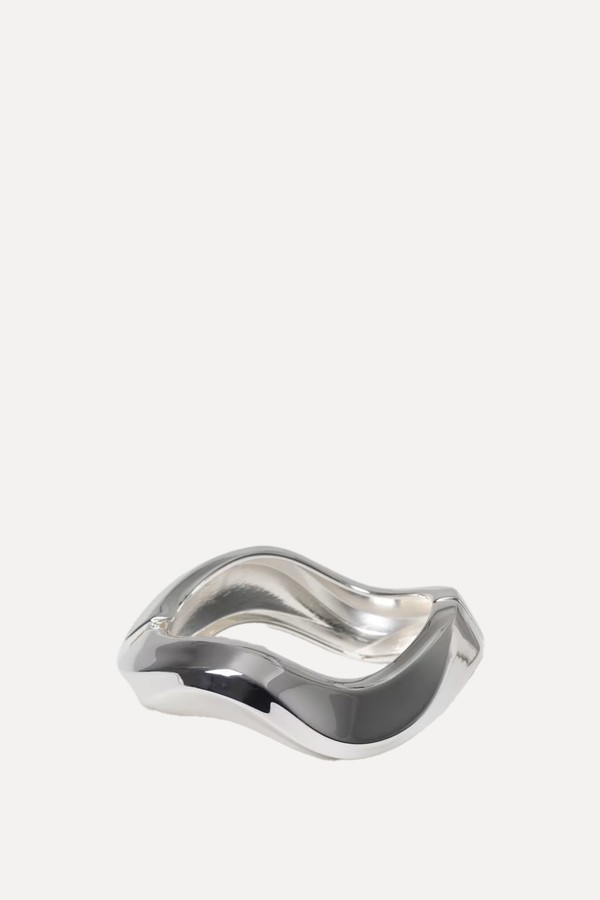Silver Tone Hinged Bangle