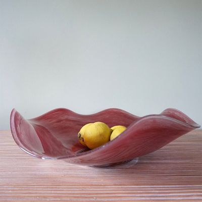  A Large Vintage Wavy Hand Blown Glass Bowl £150 from Rococo