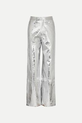 Crocodile-Effect Metallic Faux Leather Trousers from Rotate Birger Christensen