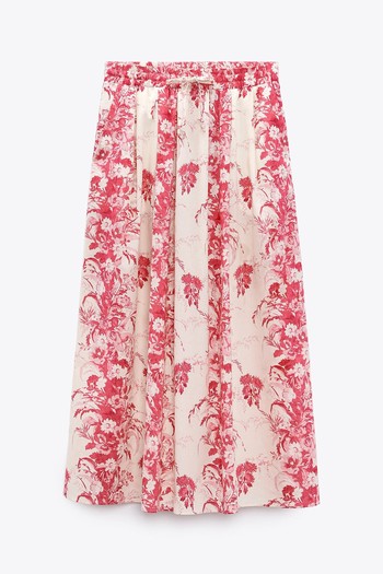 Printed Midi Skirt