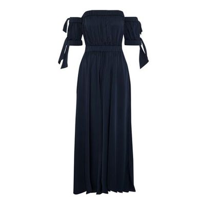Off-The-Shoulder Silk-Blend Midi Dress from Milly