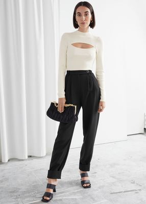 Pleated Folded Cuff Trousers