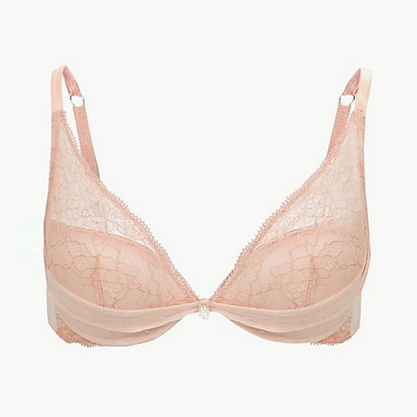 Spot Mesh & Lace Padded Plunge from Marks and Spencer