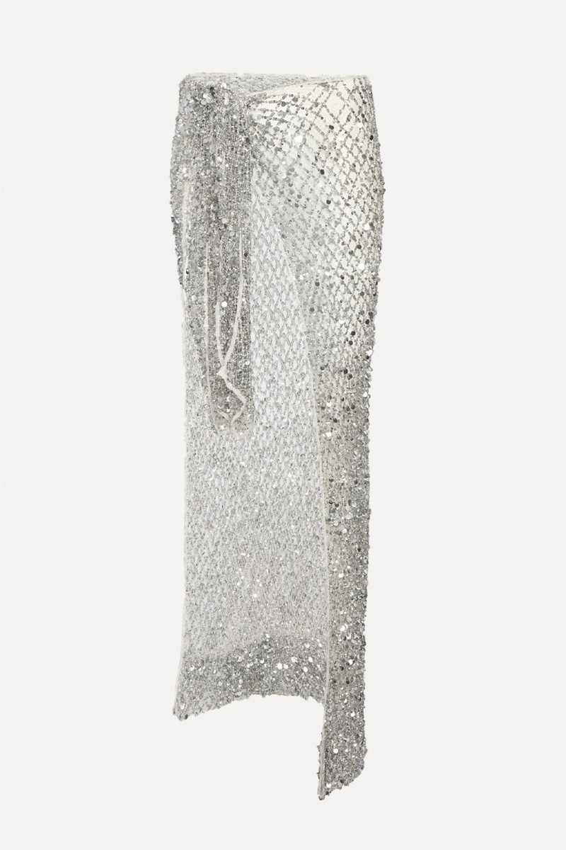 Net Mesh Sequin Tie Cover-Up from Lapointe
