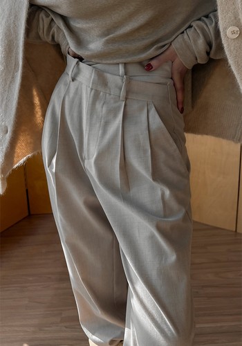 Wide Leg Asymmetric Waist Trousers from Marcéla London