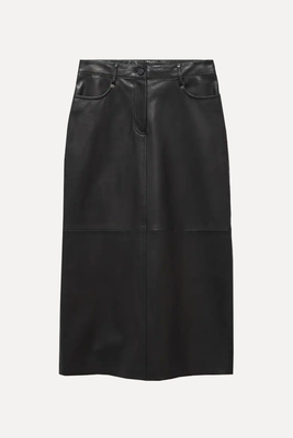 Faux-Leather Pencil Skirt from Mango