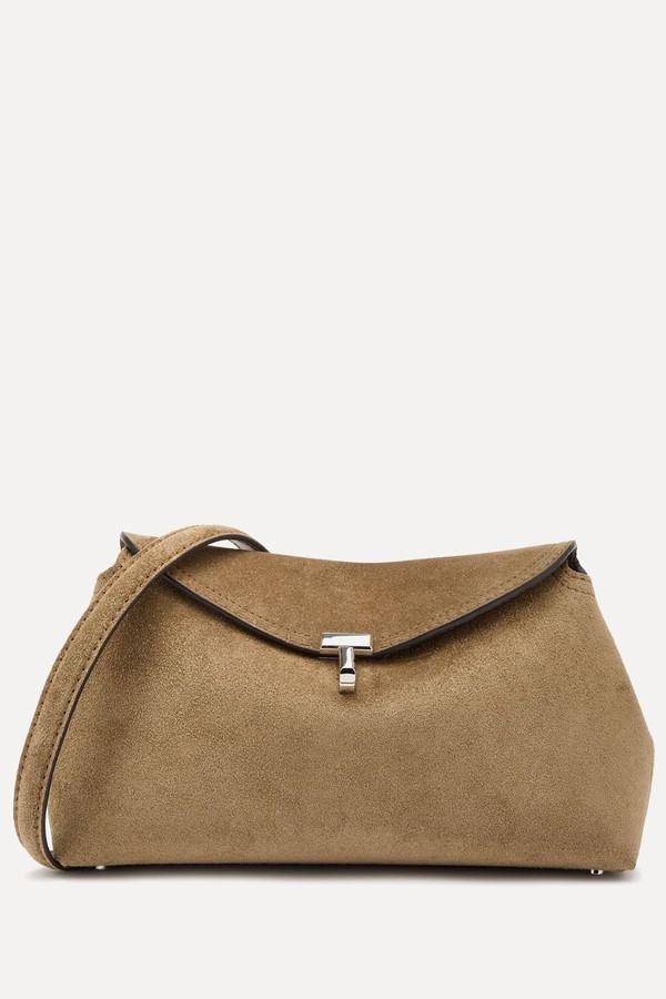 T-Lock Suede Clutch from Toteme