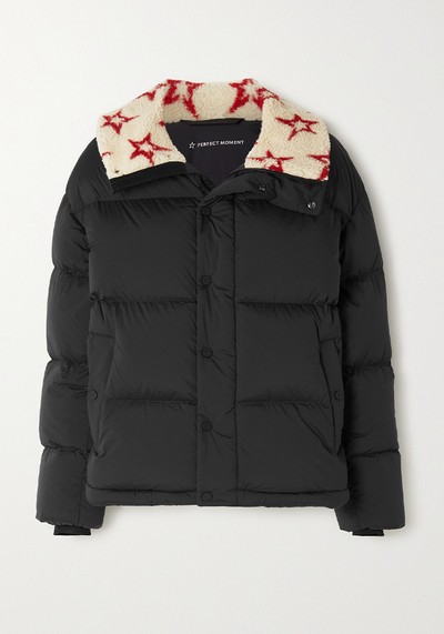 Jojo Printed Fleece-Trimmed Quilted Down Ski Jacket from Perfect Moment