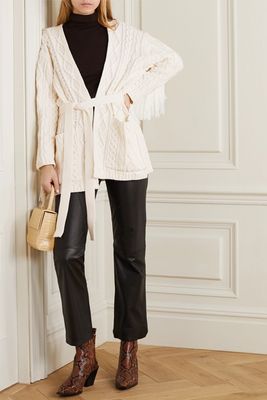 + NET SUSTAIN Willow Cable-Knit Cotton-Blend Cardigan from Mother Of Pearl