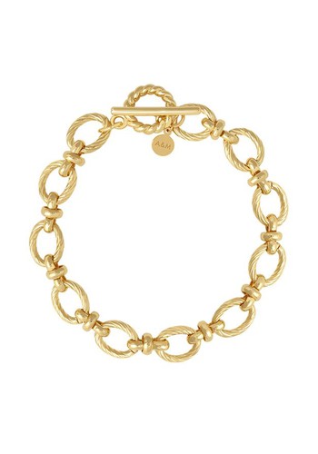 Textured Oval Link T-Bar Bracelet from Astrid & Miyu