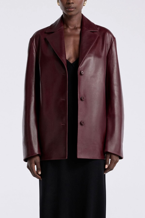 Opus Relaxed Leather Blazer