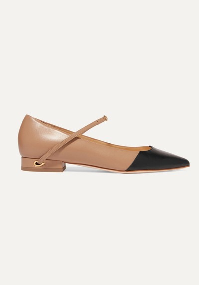 Lorezno Two-Tone Leather Point-Toe Flats from Jennifer Chamandi