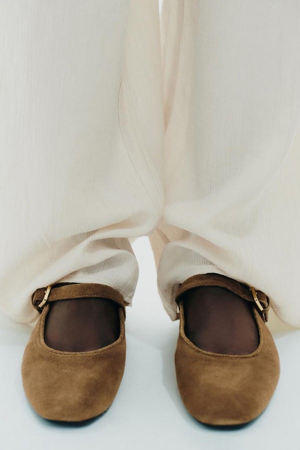 Split Suede Ballerinas from ZARA