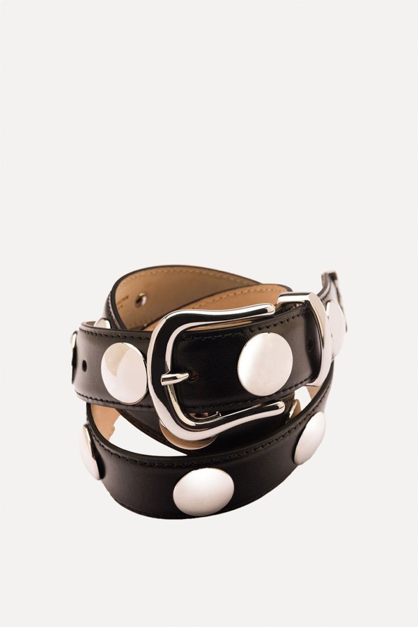 Studded Black Leather Belt from Black & Brown