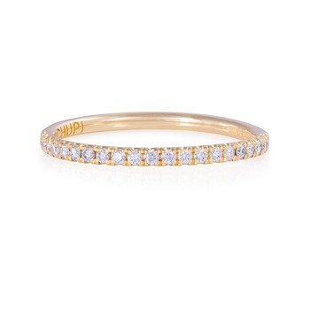 Solid Gold Diamond Half Eternity Polished Band Ring