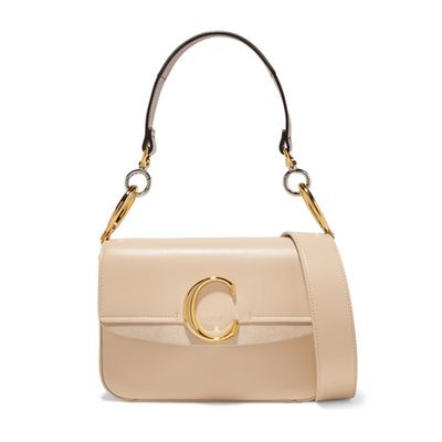 C Small Suede-Trimmed Leather Shoulder Bag from Chloé