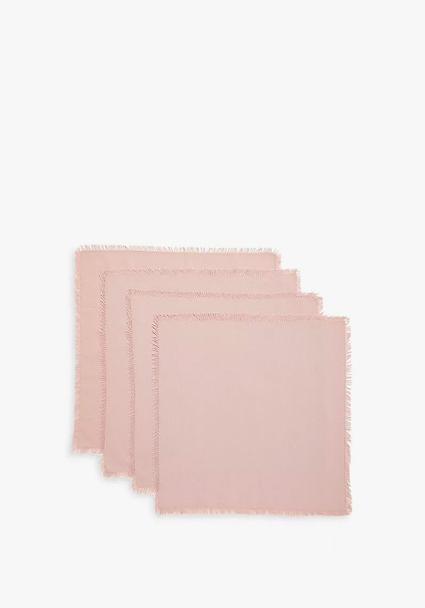 Fringe Cotton Napkins, Set of 4 from John Lewis