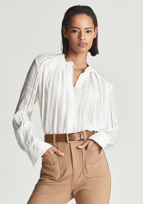 Danni Self-Stripe Textured Blouse