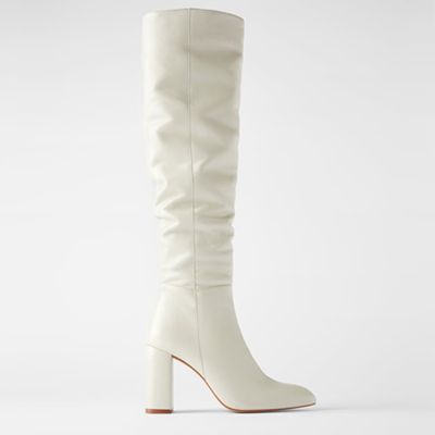 Leather High Heel Boots from Zara