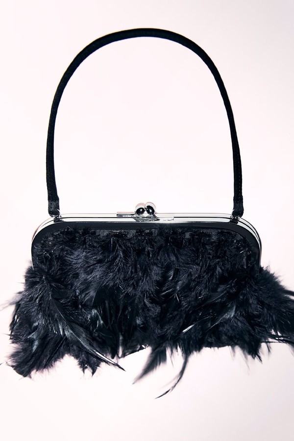 Short-Handle Feather Bag from Mango