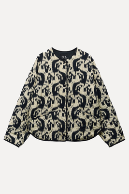Snakeskin Print Puffer Jacket from Zara