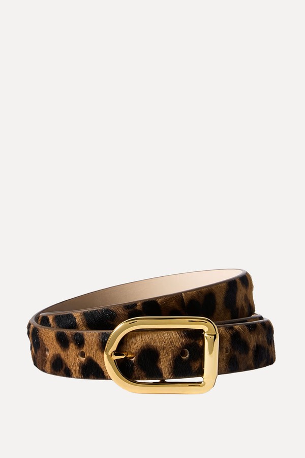 Mija Leopard-Print Calf Hair Belt from Déhanche