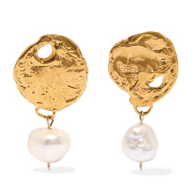 Beacon Gold-Plated Pearl Earrings from Alighieri 