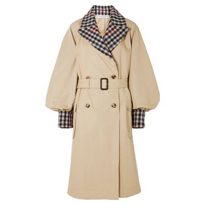 Belted Checked Wool Blend and Cotton Gabardine Trench Coat, £1,350 | JW Anderson