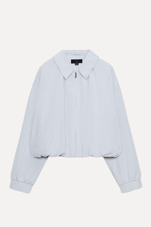 Puff-Sleeve Bomber Jacket 