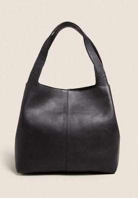 Leather 3 Part Construction Shoulder Bag