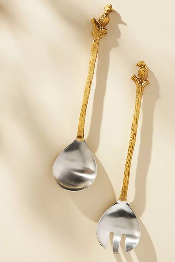 Spoon & Fork Serving Set from Loro Bird