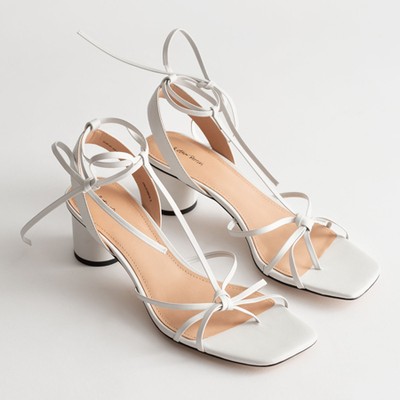 Square Toe Lace Up Heeled Sandals from & Other Stories