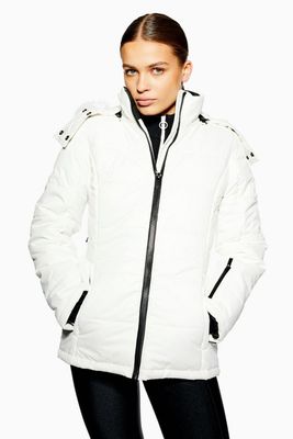 White Hooded Jacket from Topshop