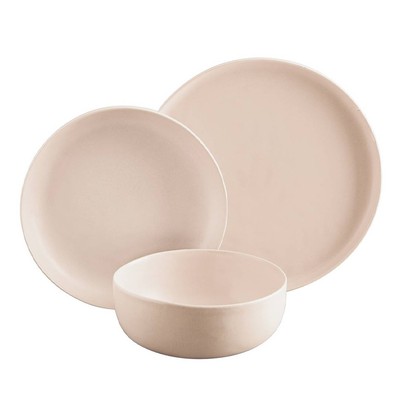 Nona 12 Piece Stoneware Dinner Set - Pink