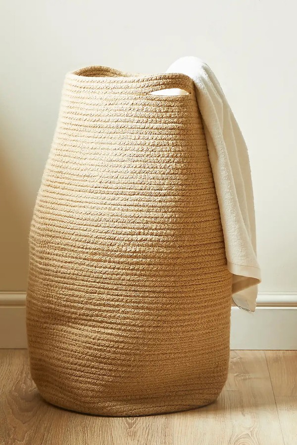 Cotton Jute Natural Laundry Basket